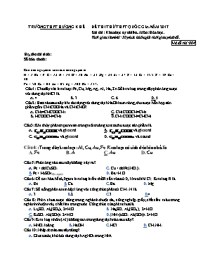 Đề thi thử THPT Quốc gia môn Hóa học năm 2017 - Mã đề 004 - Trường THPT Hương Khê (Có đáp án)